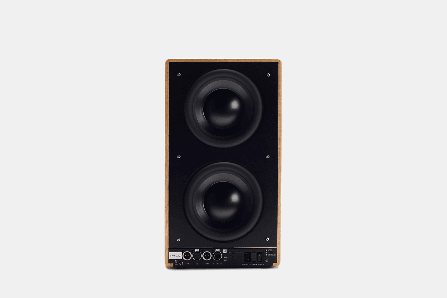 Dutch & Dutch 8c loudspeaker showing its rear panel and cardioid midrange vents