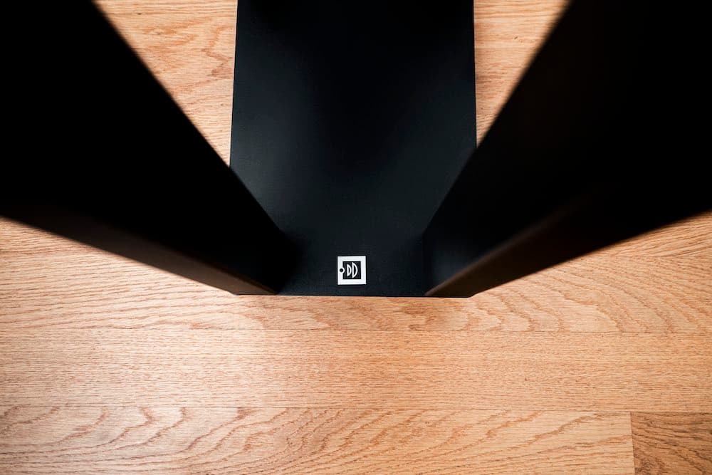 Close-up detail of a Dutch & Dutch 8c on its dedicated stand